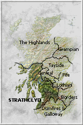 Map of Scotland Featuring Strathclyde